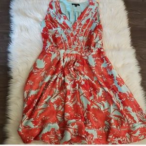 Coral and light blue size 16 dress